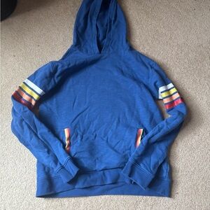 Janie and Jack Blue Hoodie with Colorful Stripes